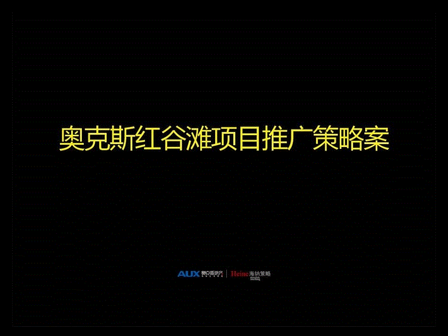 南昌奥克斯红谷滩项目推广策略方案111PPT海纳策略_第1页