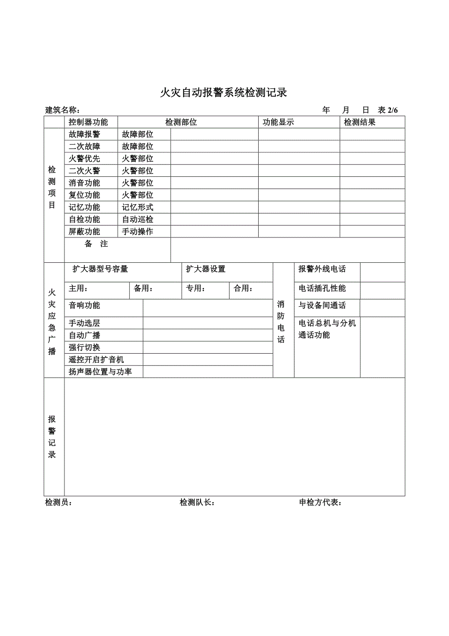 建筑消防设施检测记录表_第3页