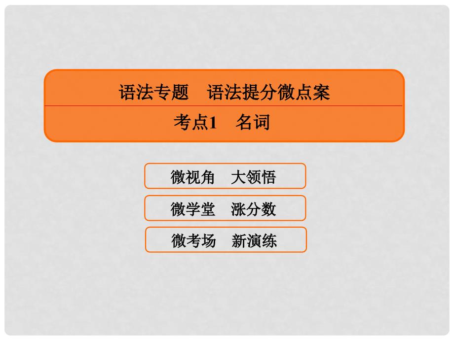 高三英语一轮复习 语法提分微点案 考点1 名词课件_第1页