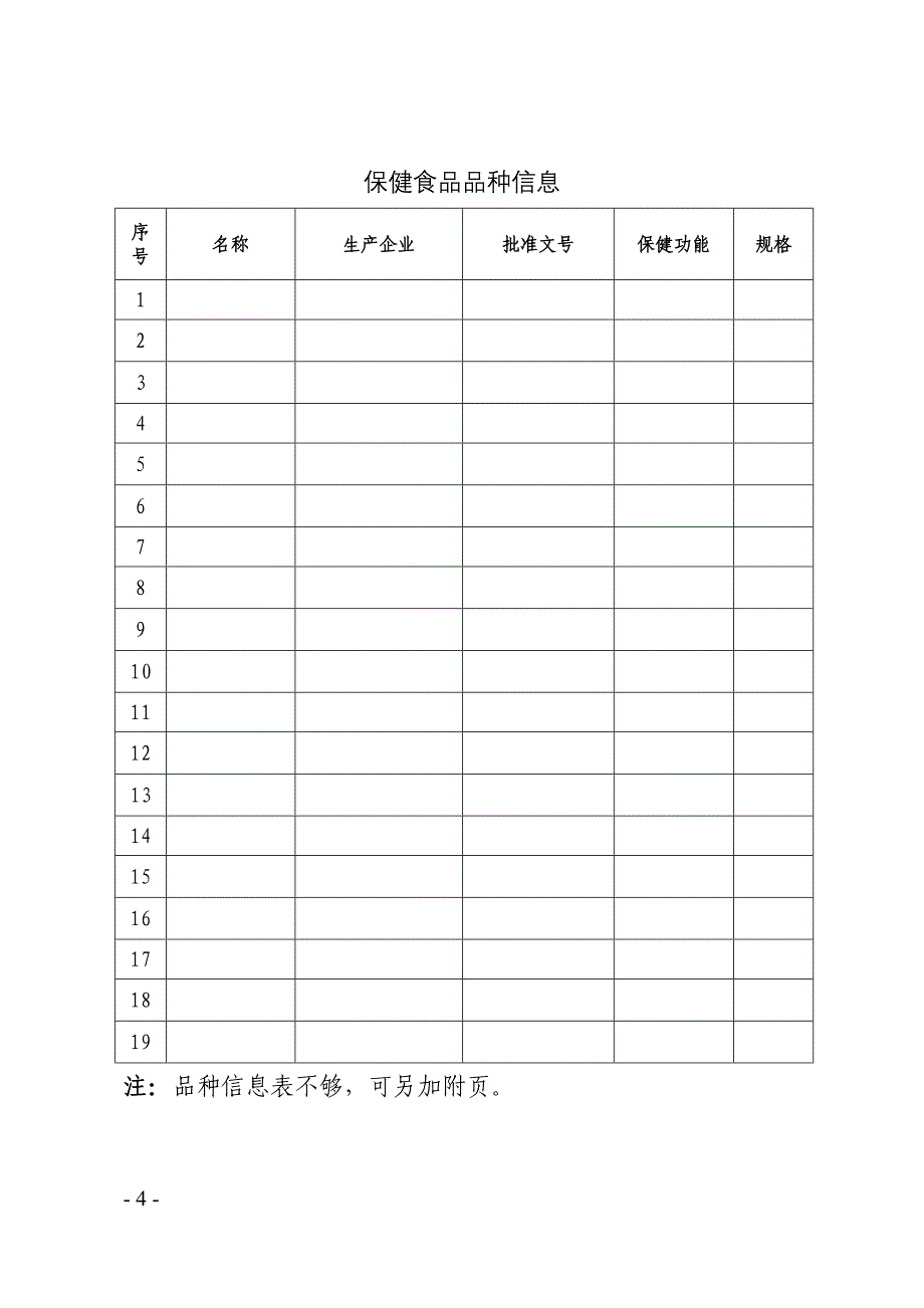 保健食品经营企业备案验收申请表_第4页
