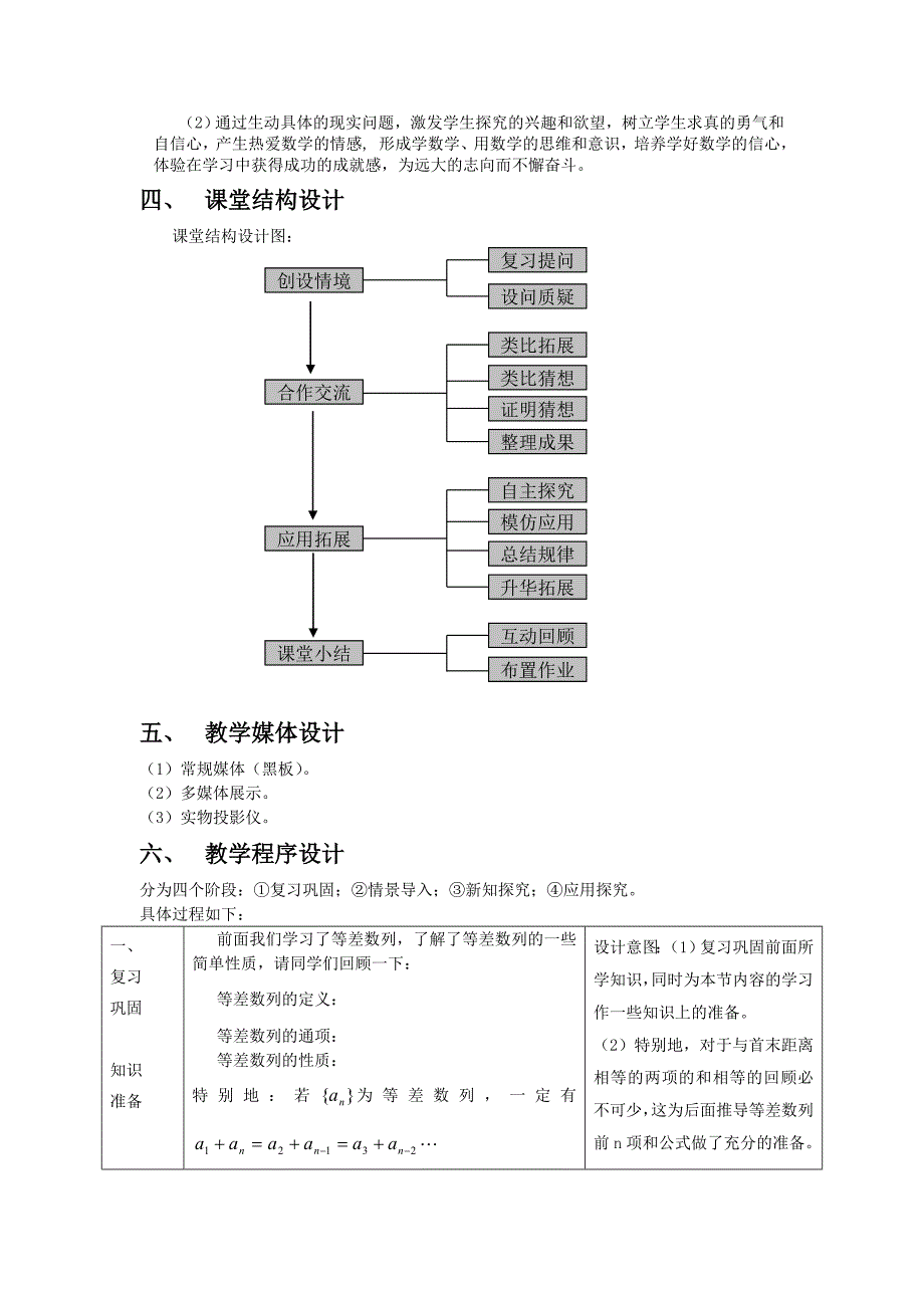 人教版高中数学必修5【素材】等差数列前n项和说课教案_第2页