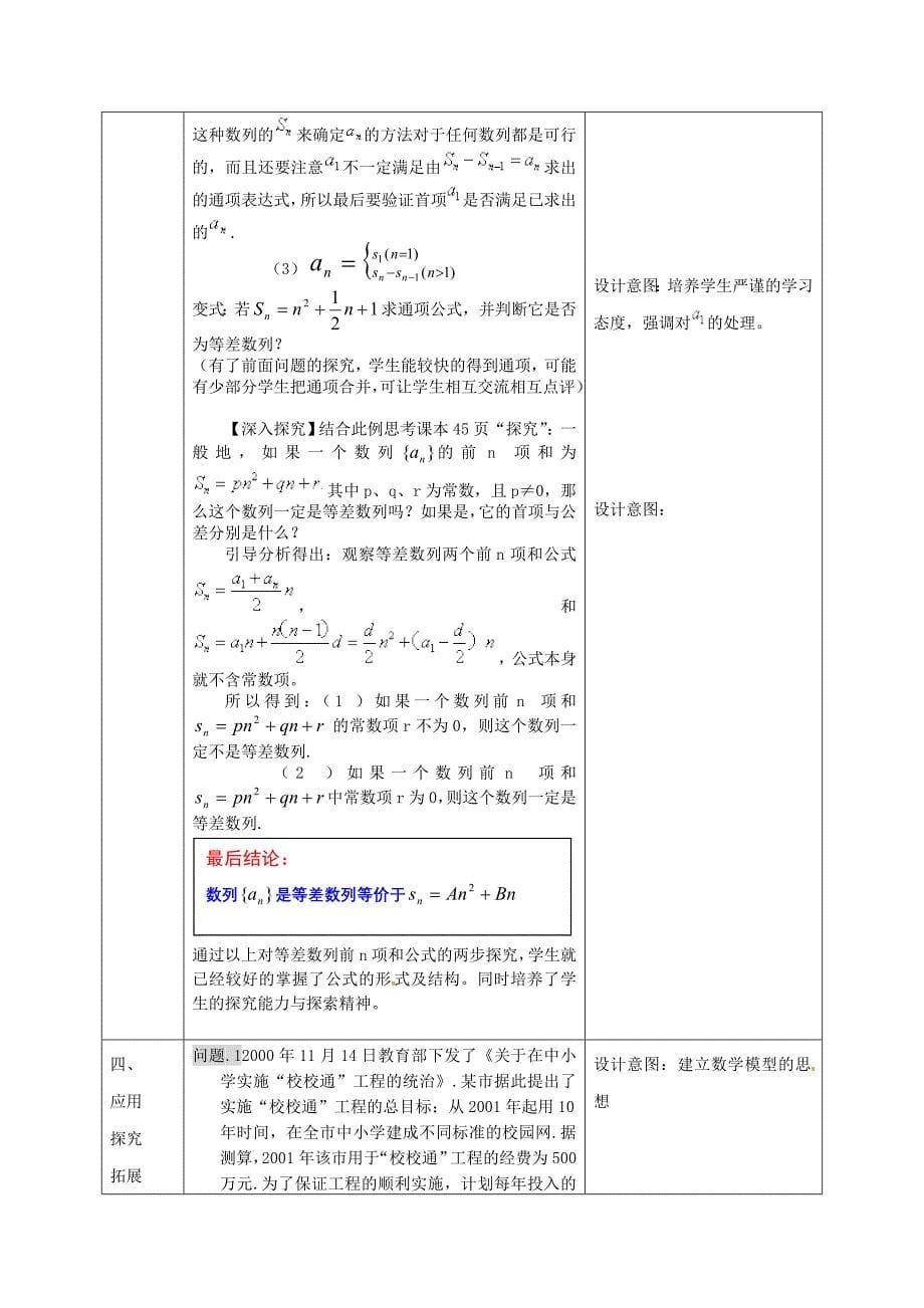 人教版高中数学必修5【素材】等差数列前n项和说课教案_第5页