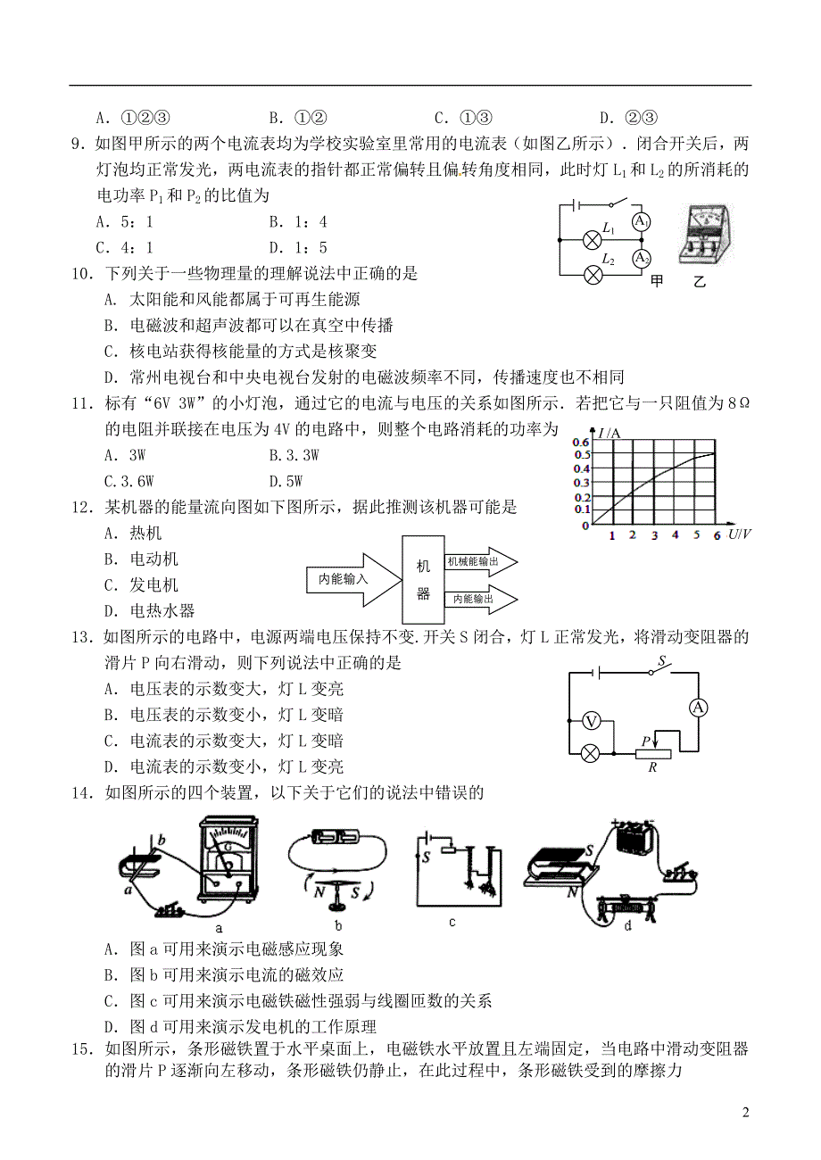 九年级物理模拟卷15_第2页