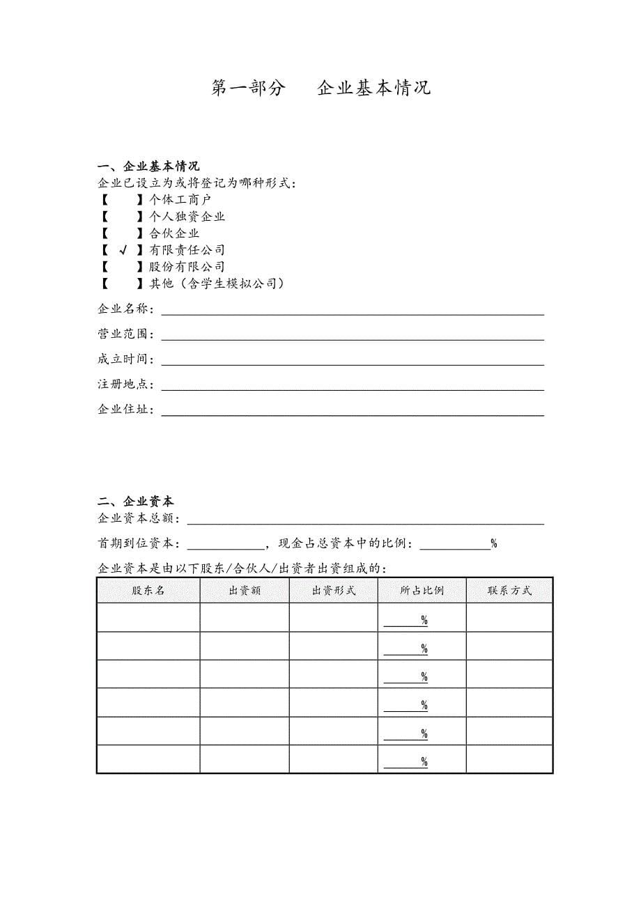 标准完整版商业计划书模板_第5页