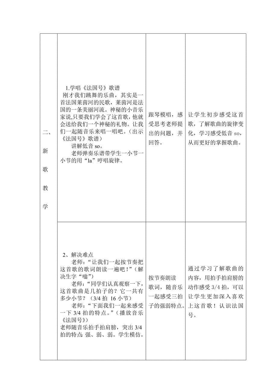 一年级音乐课《法国号》教学设计_第5页