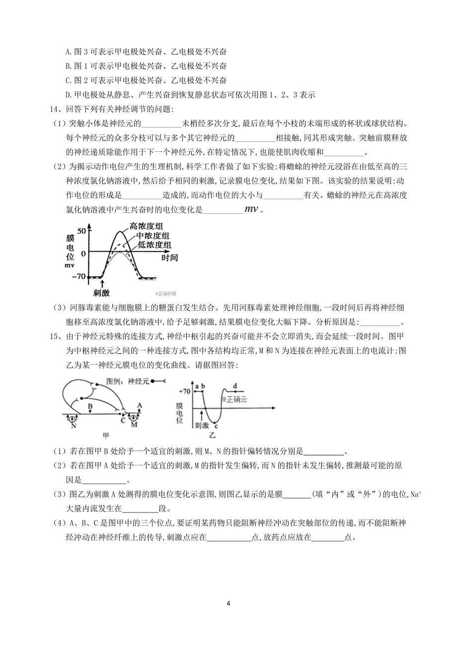 2.4 膜电位的变化及相关曲线_第4页