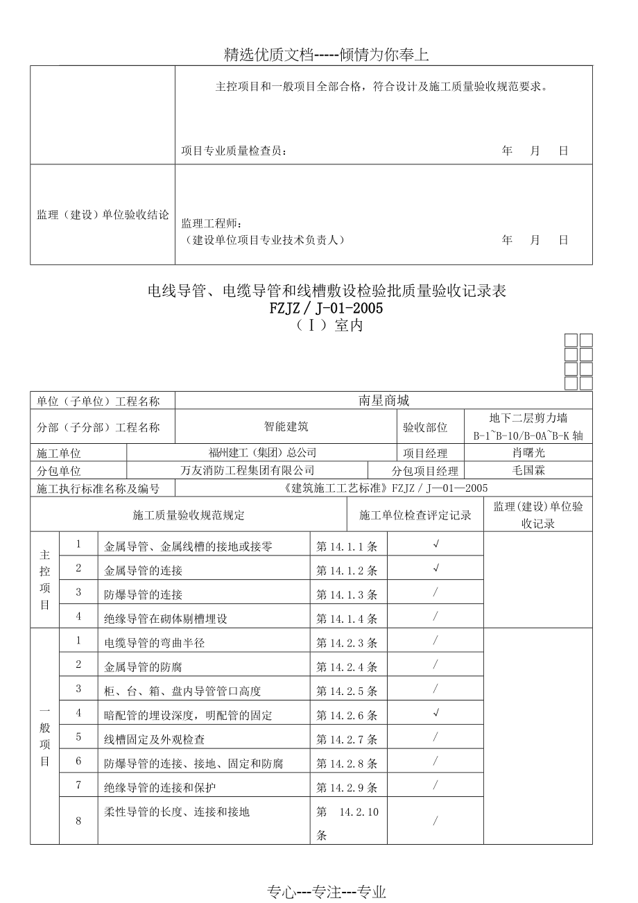 电线导管、电缆导管和线槽敷设检验批质量验收记录表(改)(共61页)_第3页