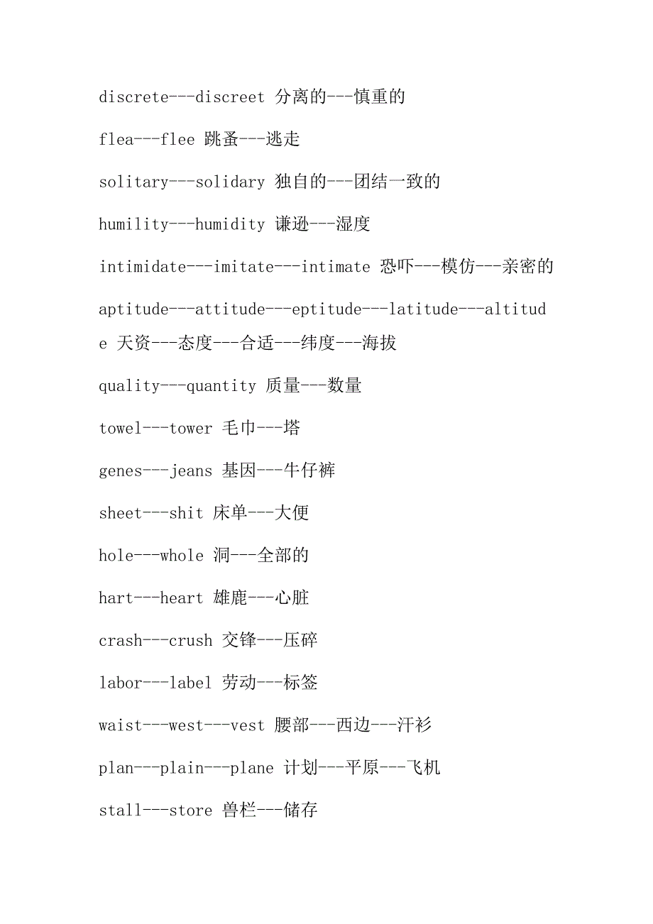 发音相似的英语单词_第1页