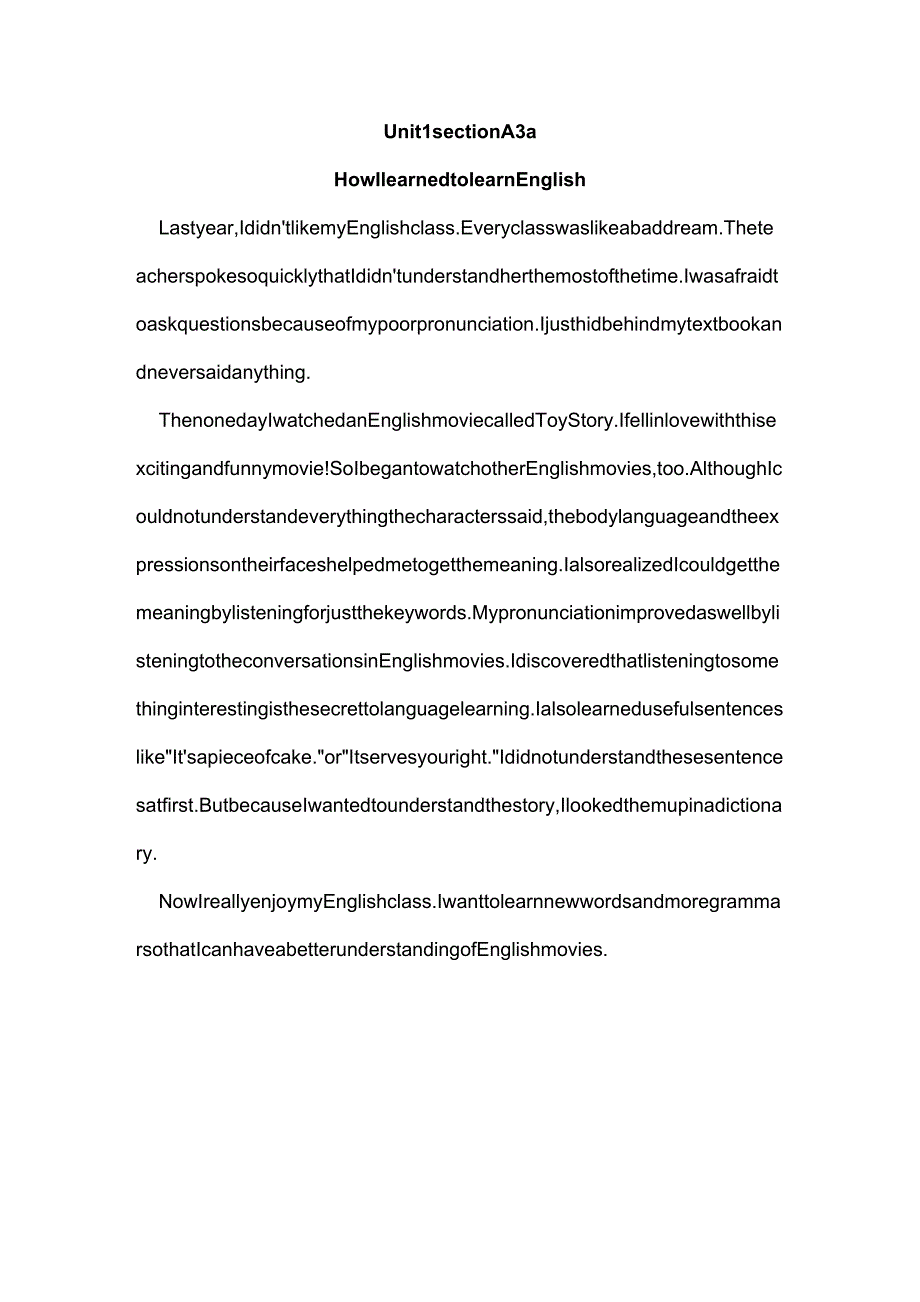 人教版九年级英语unit1课文原文_第1页