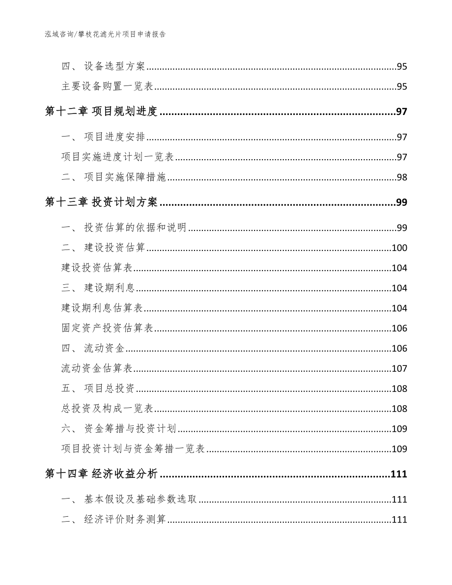 攀枝花滤光片项目申请报告（范文）_第4页