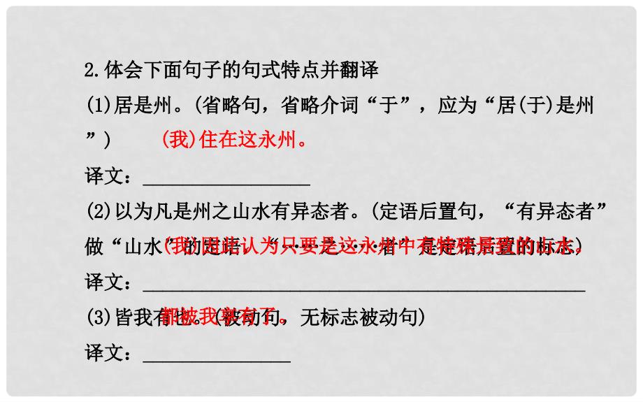 高中语文 始得西山宴游记课件 苏教版必修1_第4页