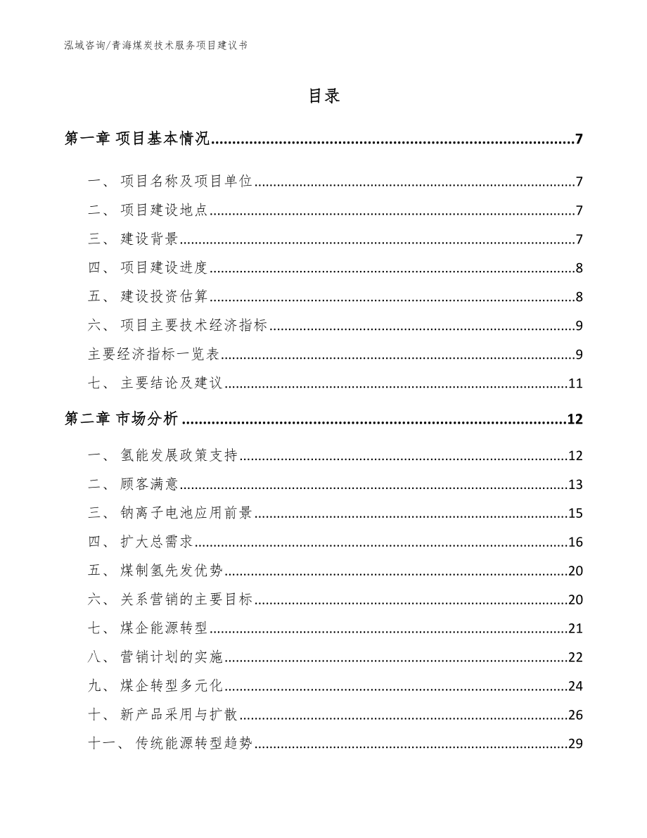 青海煤炭技术服务项目建议书【范文参考】_第2页