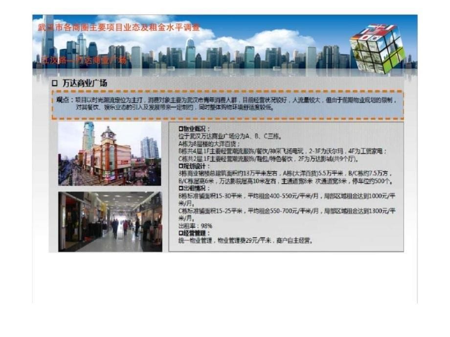 武汉市商圈部分项目租金水平业态调查_第5页