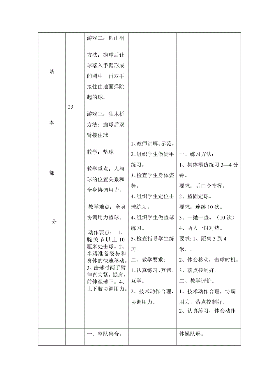 小排球正面双手垫球教学设计_第2页