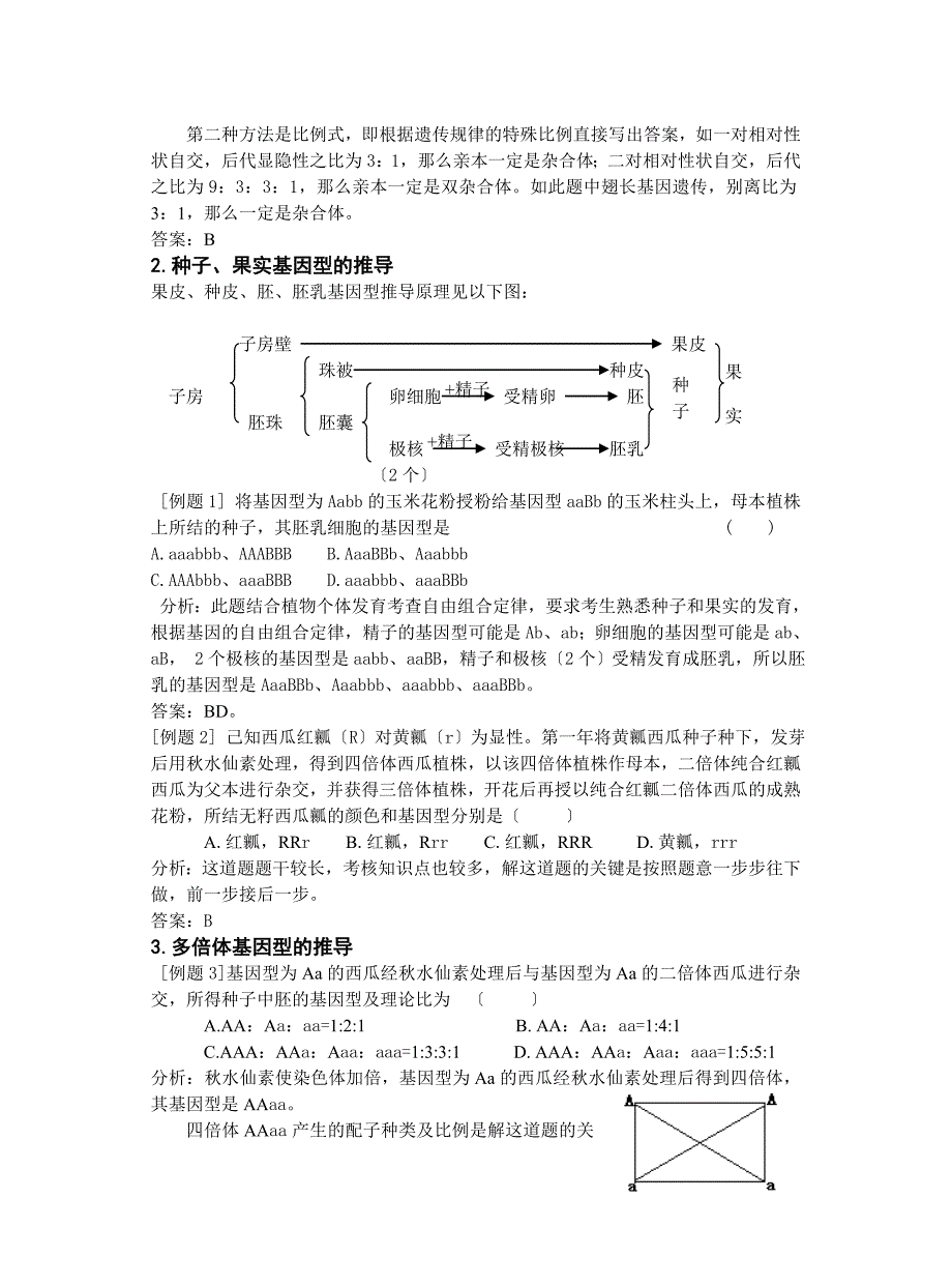 遗传规律题解题技巧浅谈_第4页