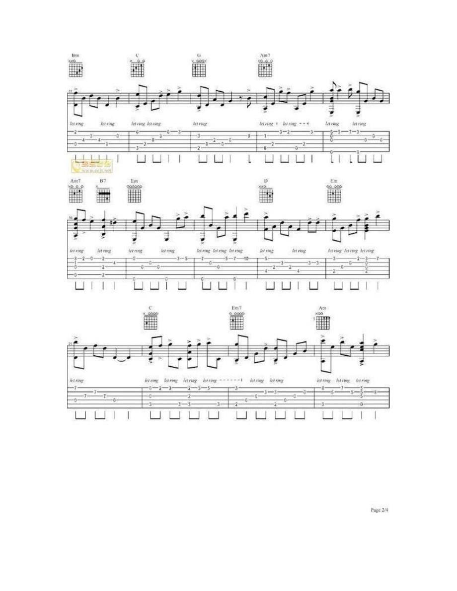 天空之城吉他谱——三种版本简单、复杂、原版带前奏_第5页