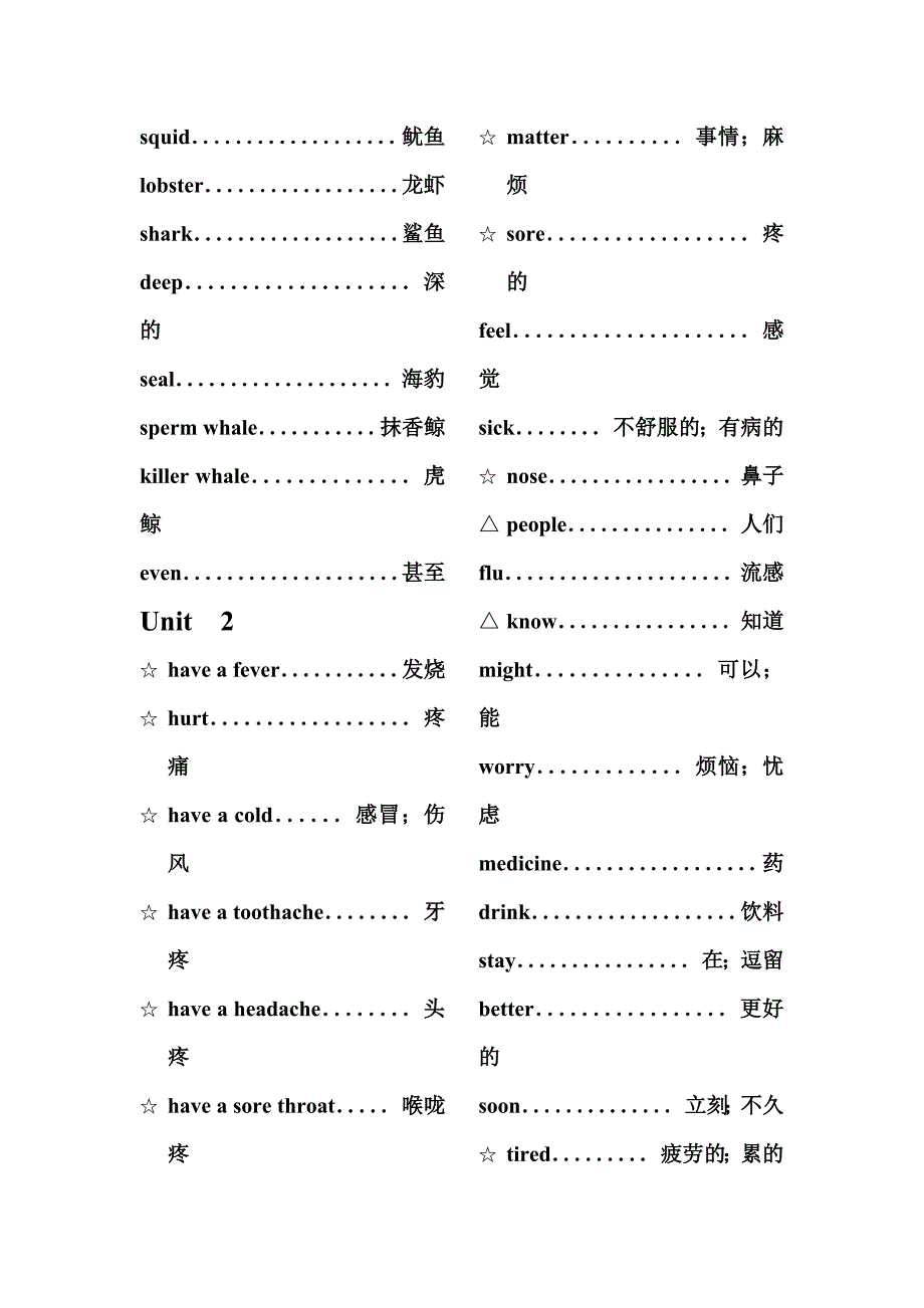 PEP小学英语六年级下册单元词汇表(自制)_第2页