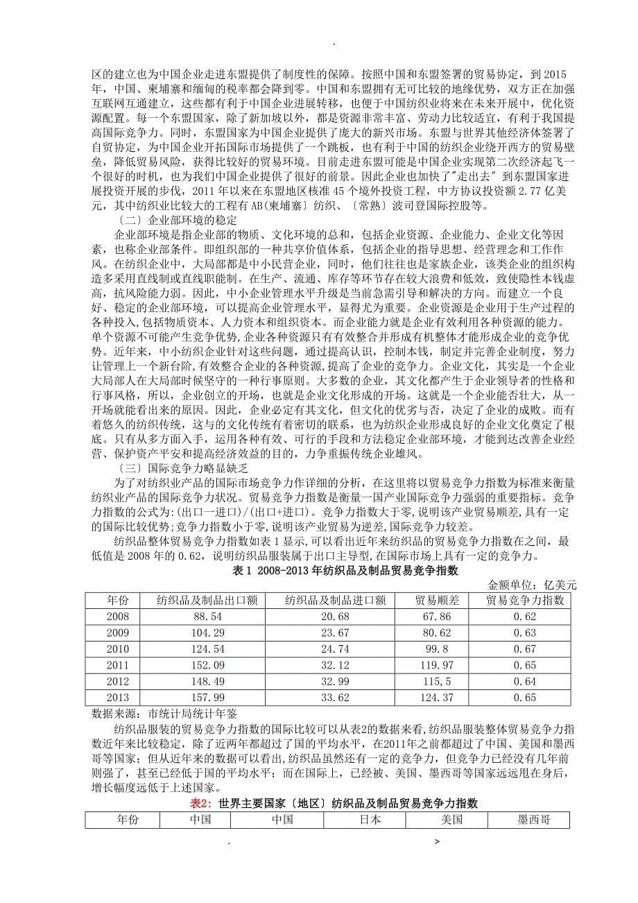 苏州纺织业对外贸易竞争力分析_第5页