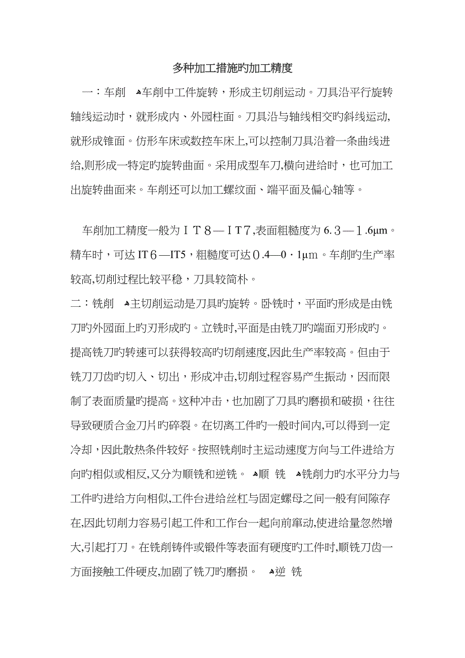 各种加工方法的加工精度_第1页
