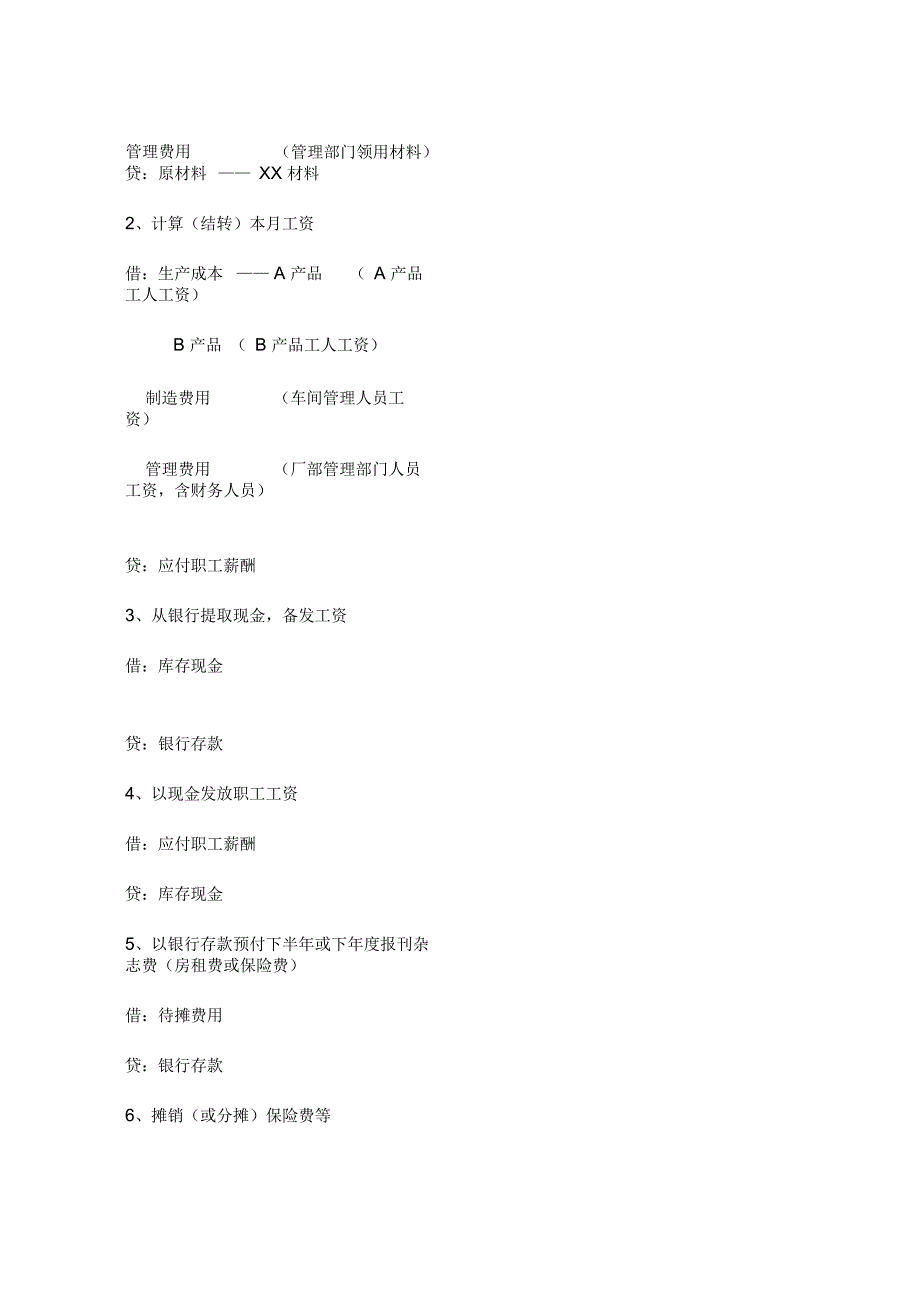 常用工业企业会计分录大全_第2页