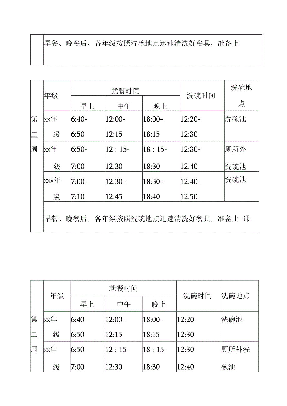 中小学疫情期间食堂错峰就餐方案._第2页