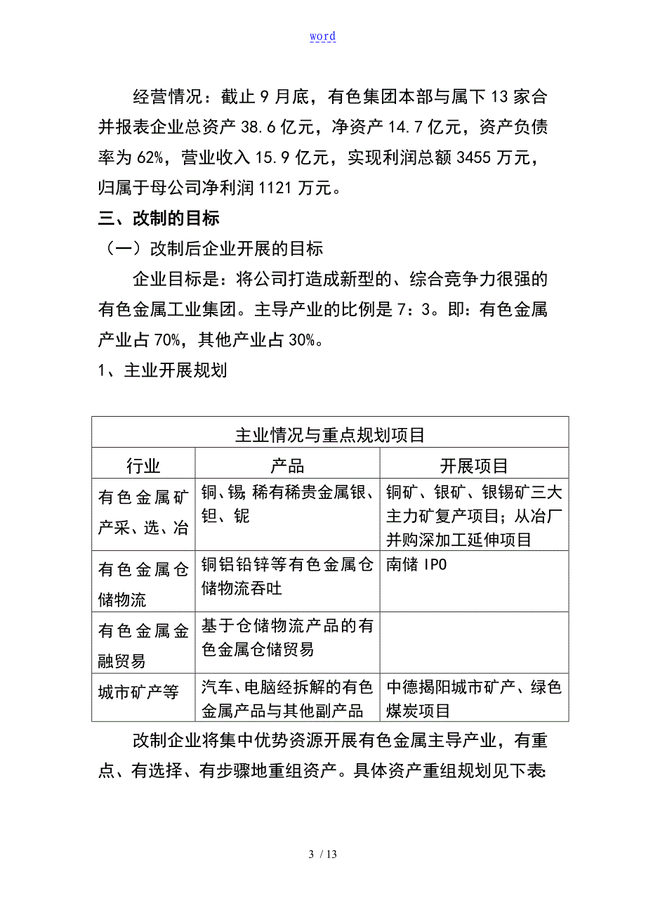 有色集团实行混合所有制经济改革总体方案设计(整体改制)10-14_第3页