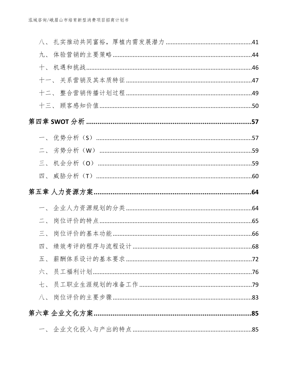 峨眉山市培育新型消费项目招商计划书模板范文_第2页