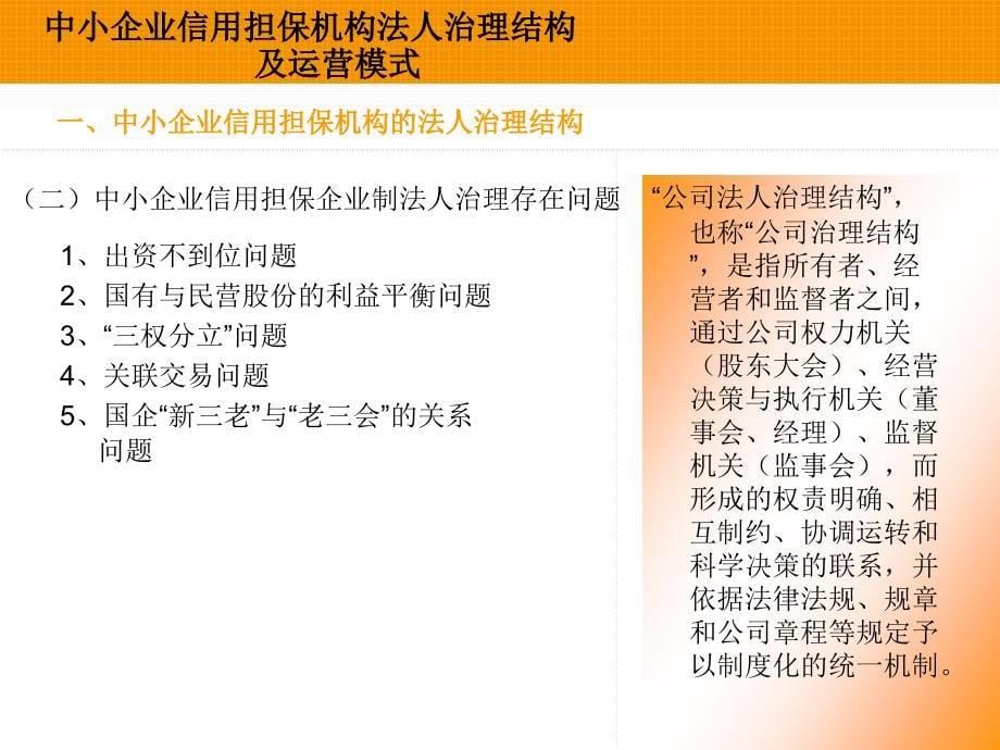 中小企业信用担保机构法人治理结构_及运营模式_第5页