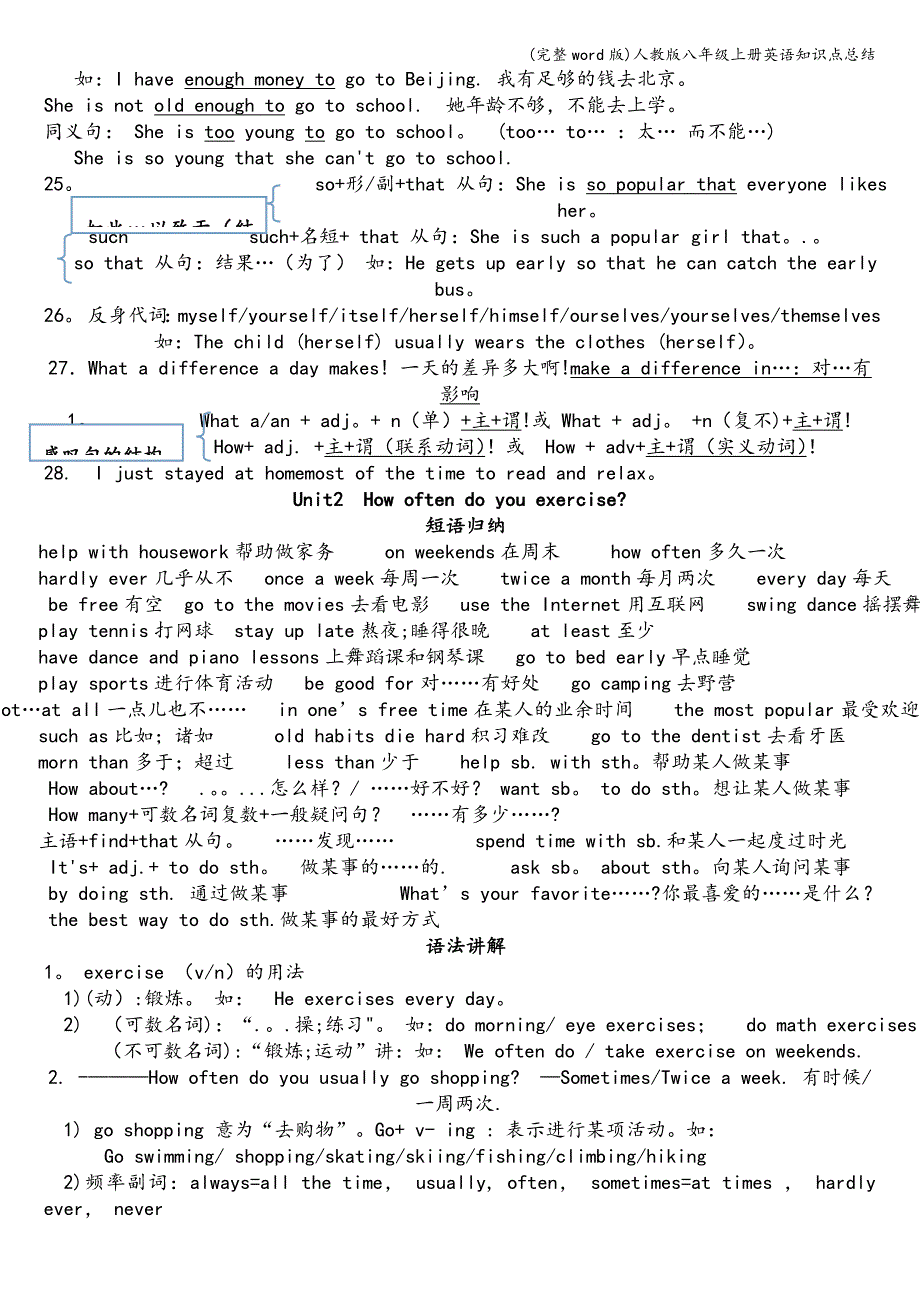 (完整word版)人教版八年级上册英语知识点总结.doc_第3页