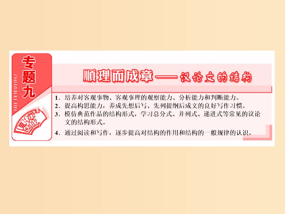 2018-2019学年高中语文 专题九 顺理而成章——议论文的结构课件 苏教版选修《写作》.ppt_第2页