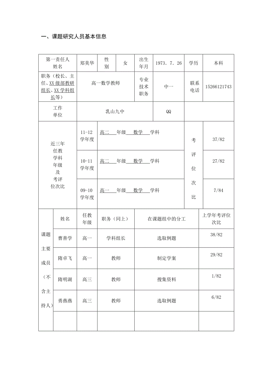 高一数学课堂教学“一题多变”的训练策略研究申报、评审书_第2页