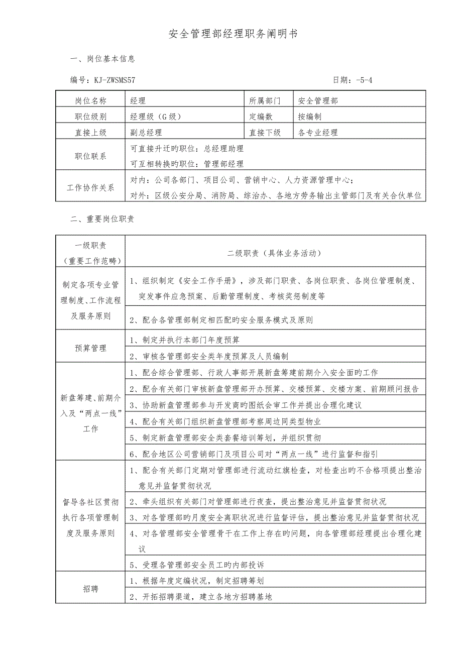 职务专项说明书_第1页