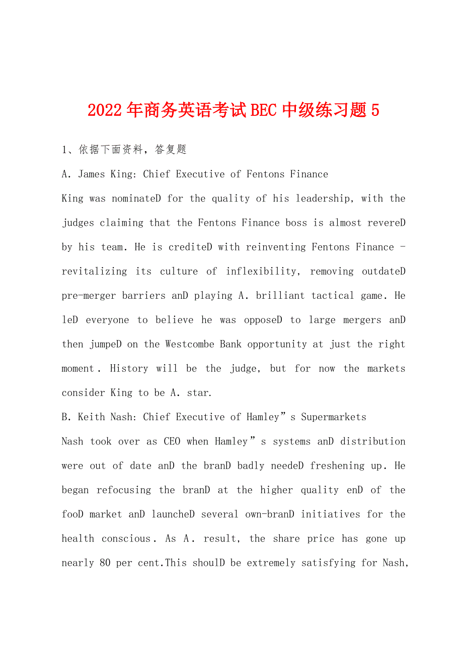 2022年商务英语考试BEC中级练习题5.docx_第1页