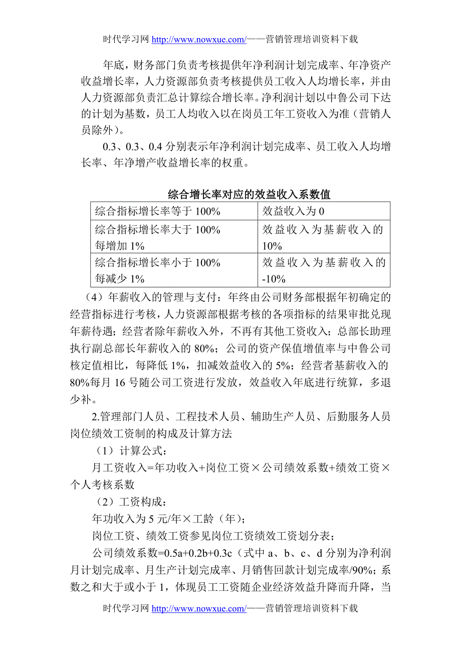 xxxx有限公司岗位绩效工资实施方案精_第3页