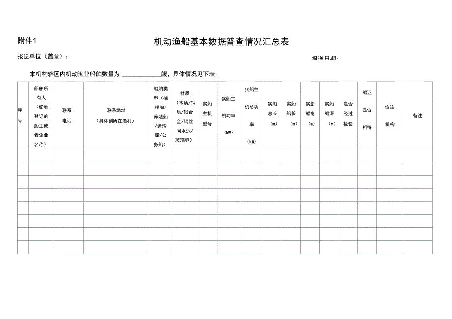 机动渔船基本数据普查情况汇总表_第1页