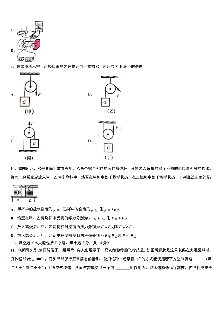 2023年黑龙江省密山市实验中学中考物理最后一模试卷（含解析).doc_第3页