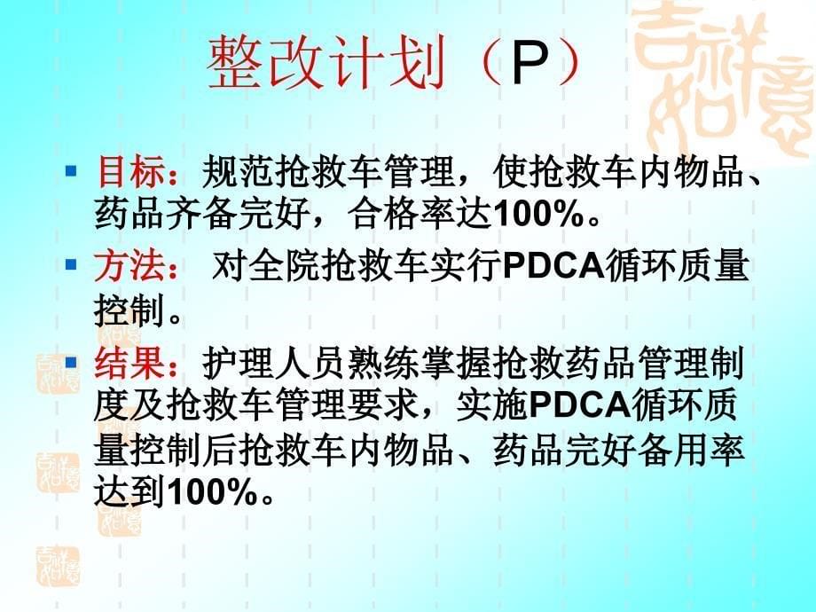 用PDCA提高抢救车药品质量管理课件_第5页