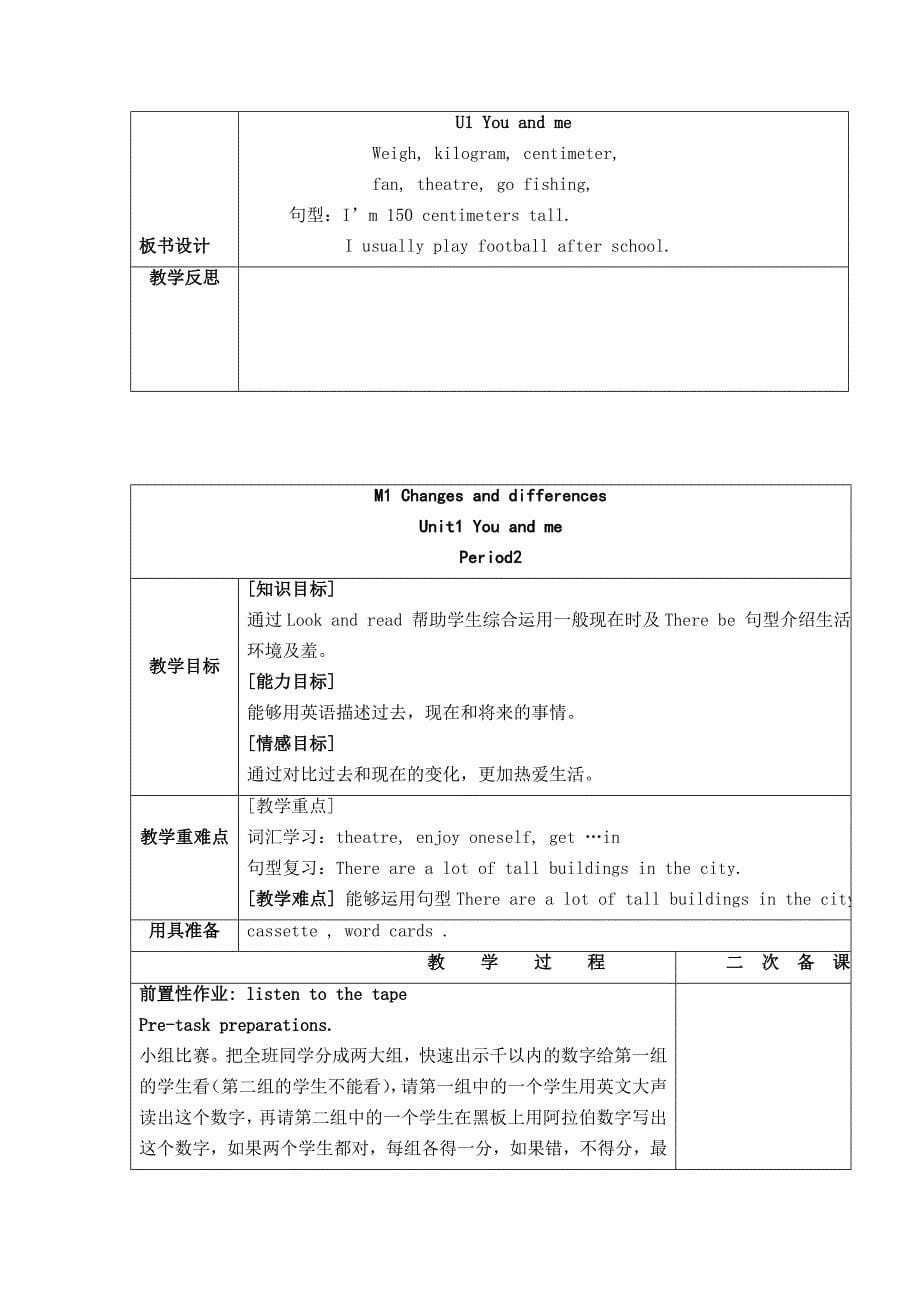 最新【上海教育版】英语六年级下册：Unit 1You and me教案Word版_第5页