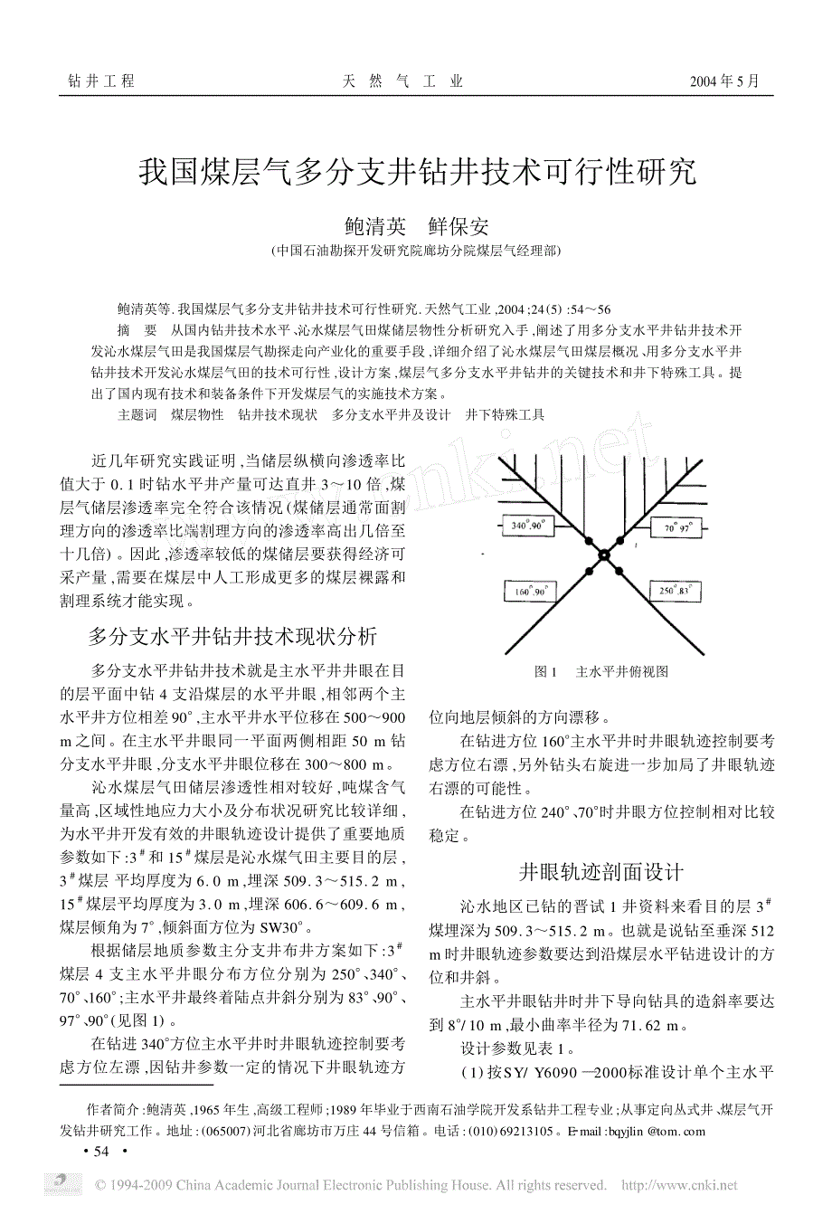 我国煤层气多分支井钻井技术可行性研究_第1页