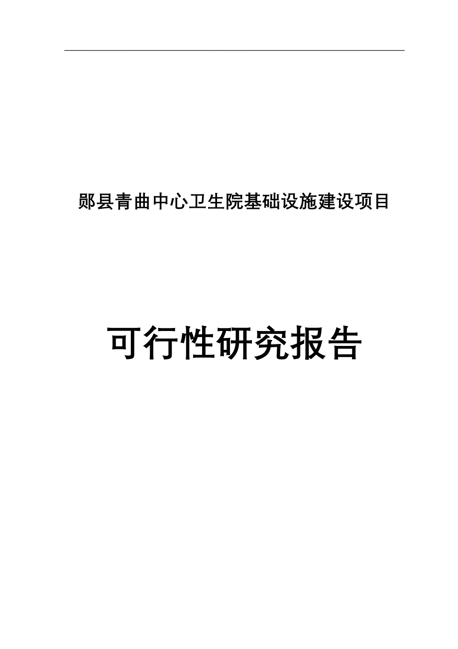 中心卫生院基础设施建设项目可行性论证报告.doc_第1页