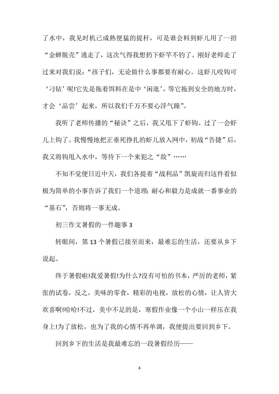 初三作文暑假的一件趣事.doc_第4页