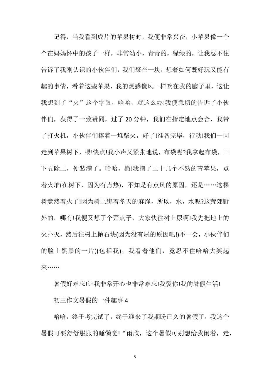 初三作文暑假的一件趣事.doc_第5页