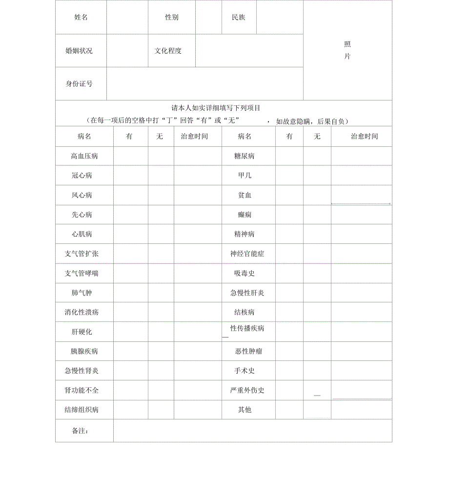 公务员录用体检表模板_第3页