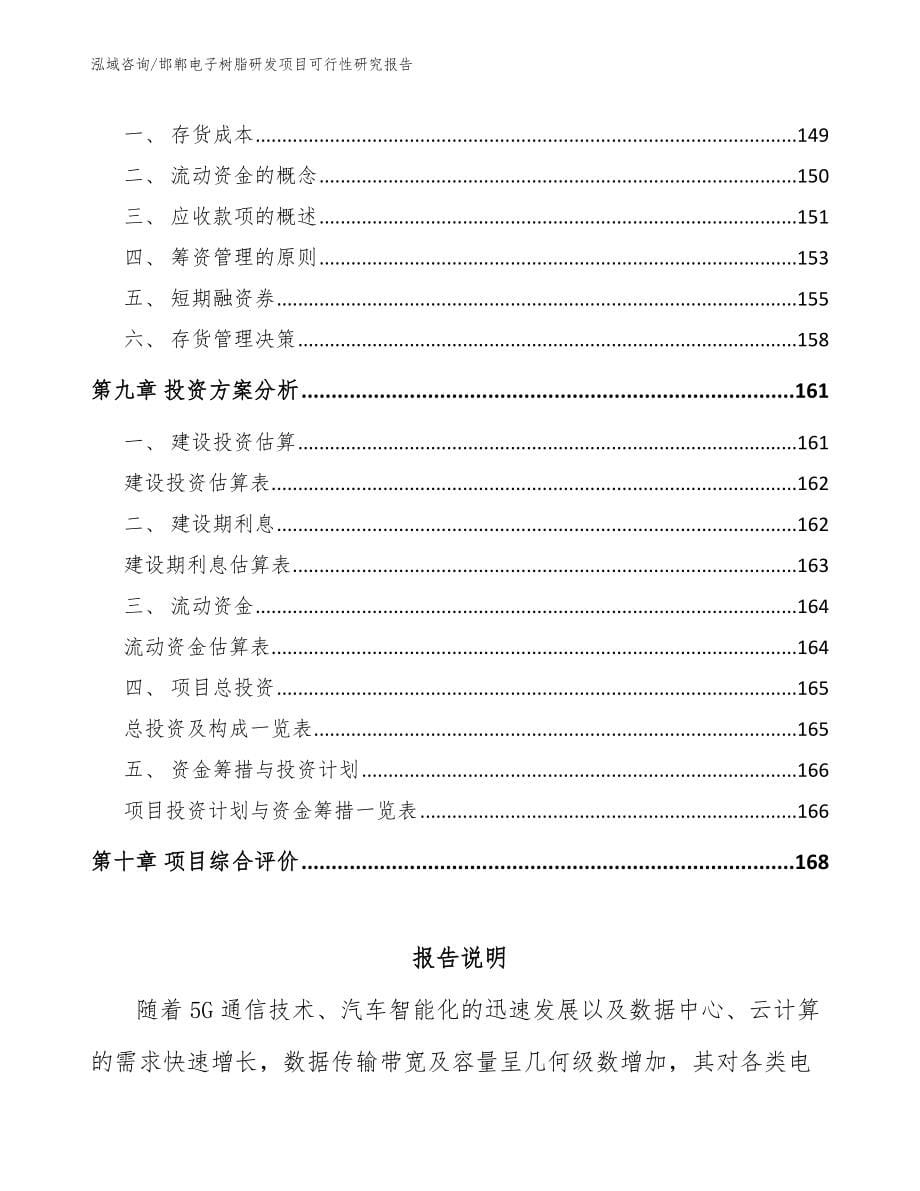 邯郸电子树脂研发项目可行性研究报告_模板范文_第5页