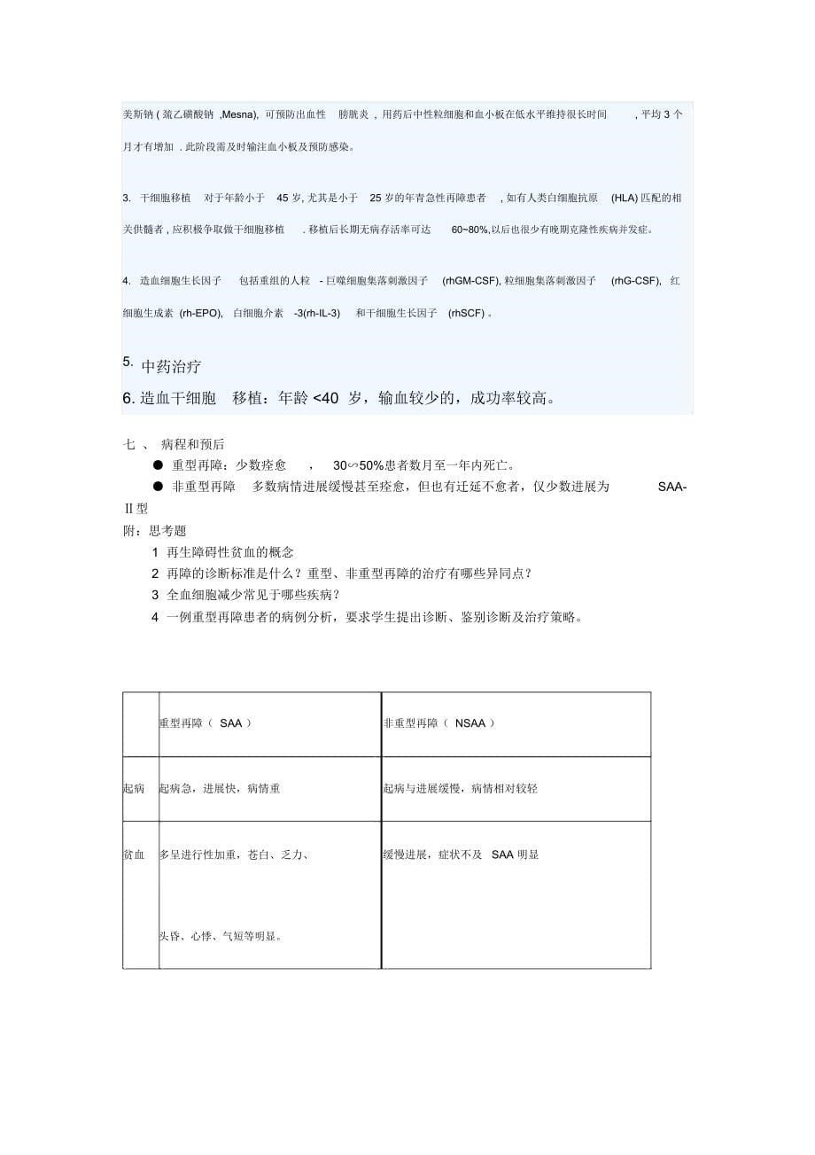 再生障碍性贫血题库_第5页