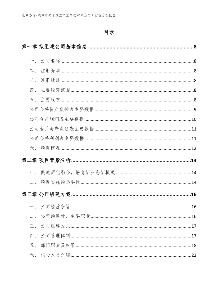 项城市关于成立产业用纺织品公司可行性分析报告_第2页