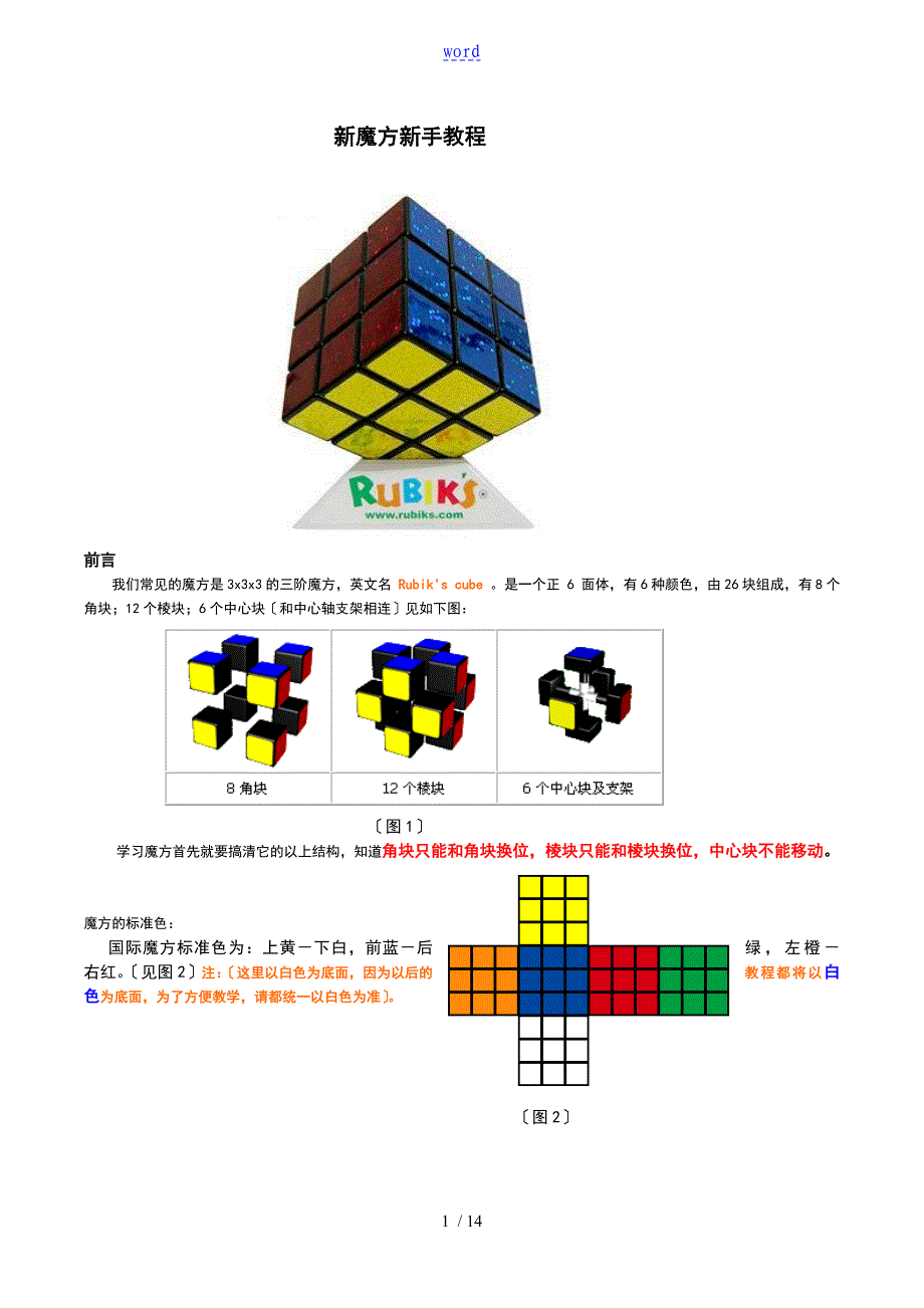 详解魔方公式(附有图纸)_第1页