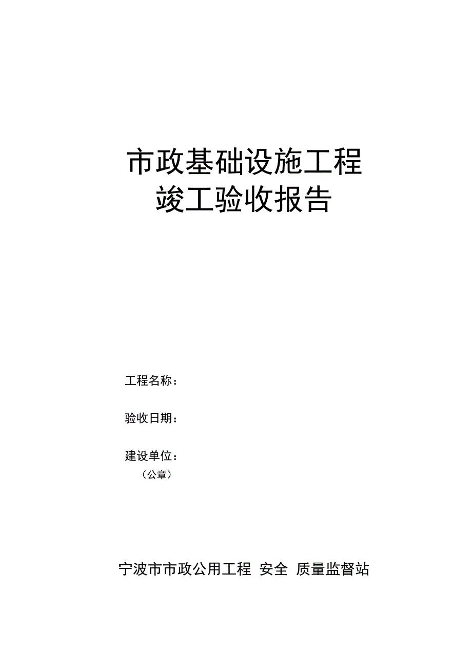 市政基础设施工程竣工验收报告_第1页