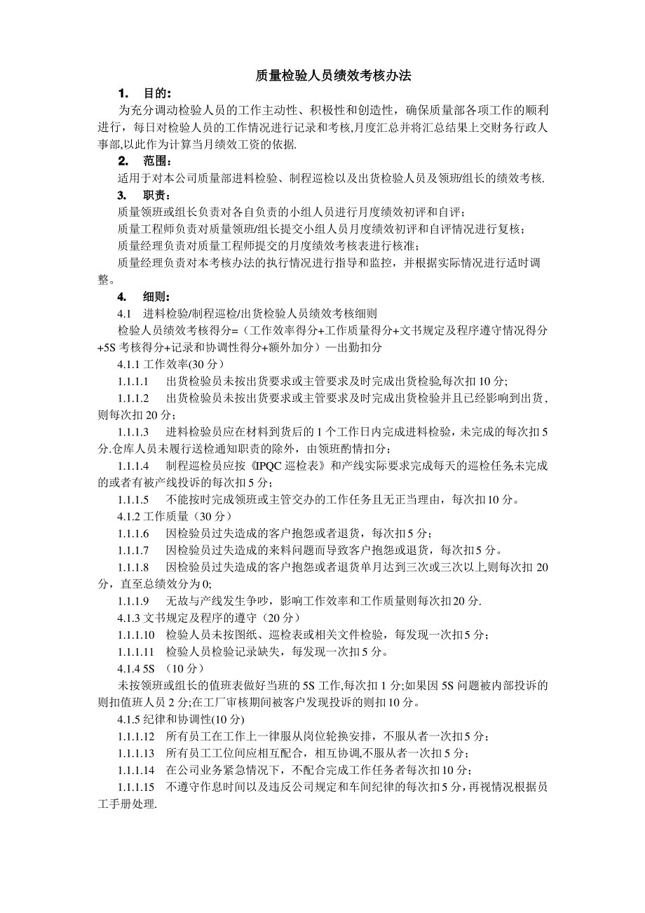 质量检验人员绩效考核办法_第1页