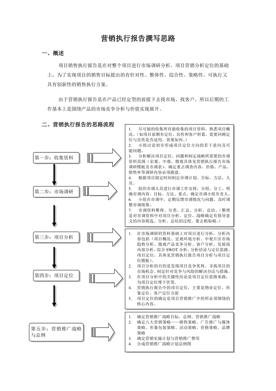 项目销售执行报告模板_第1页